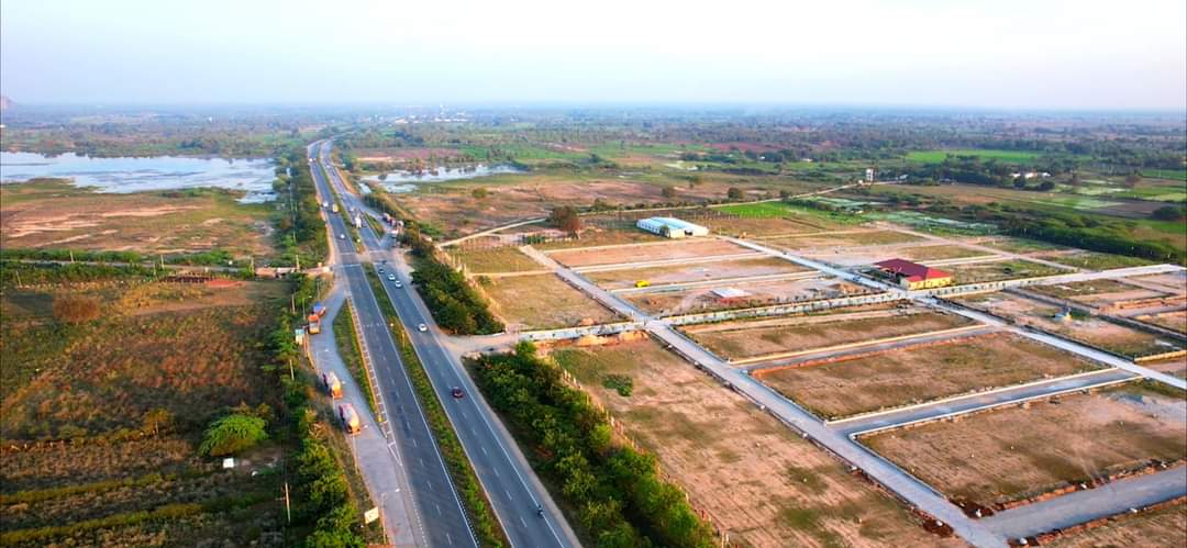 Aerial view of Vijayawada open plot – Bhoomisetu premium plots